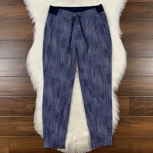 Athleta Blue Pattern Batik Midtown Ankle Pants